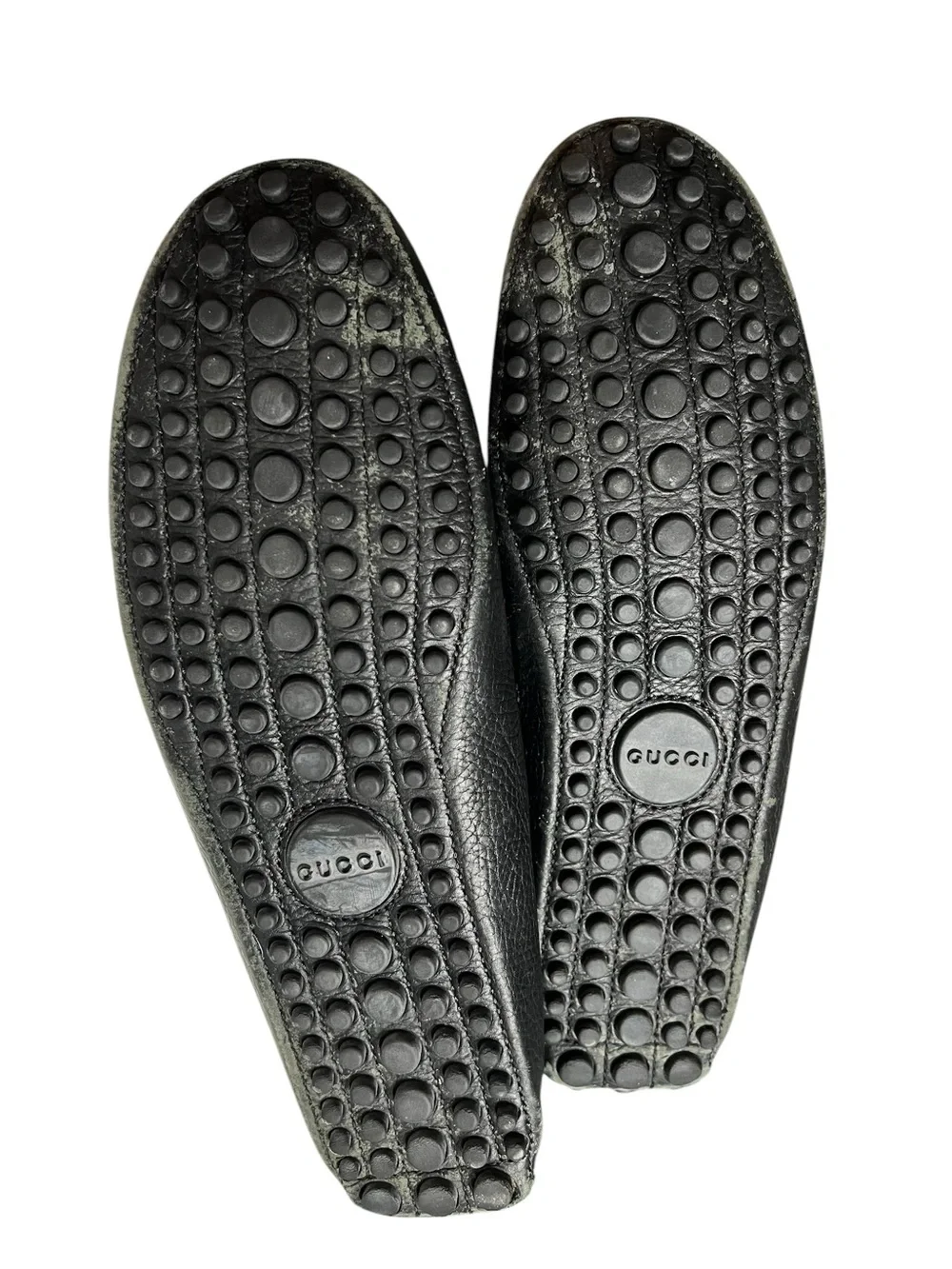 Men's Black Leather Gucci Slip-On Loafers